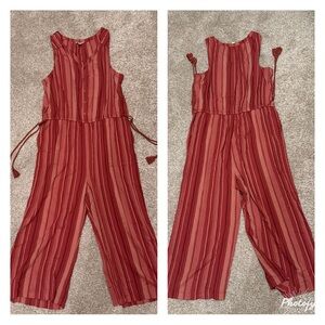 Sonoma Red Striped Jumpsuit